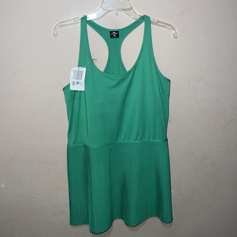 Crane Pleated Athletic Dress M (8-10) Kelly Green Tennis Golf Pickleball NWT